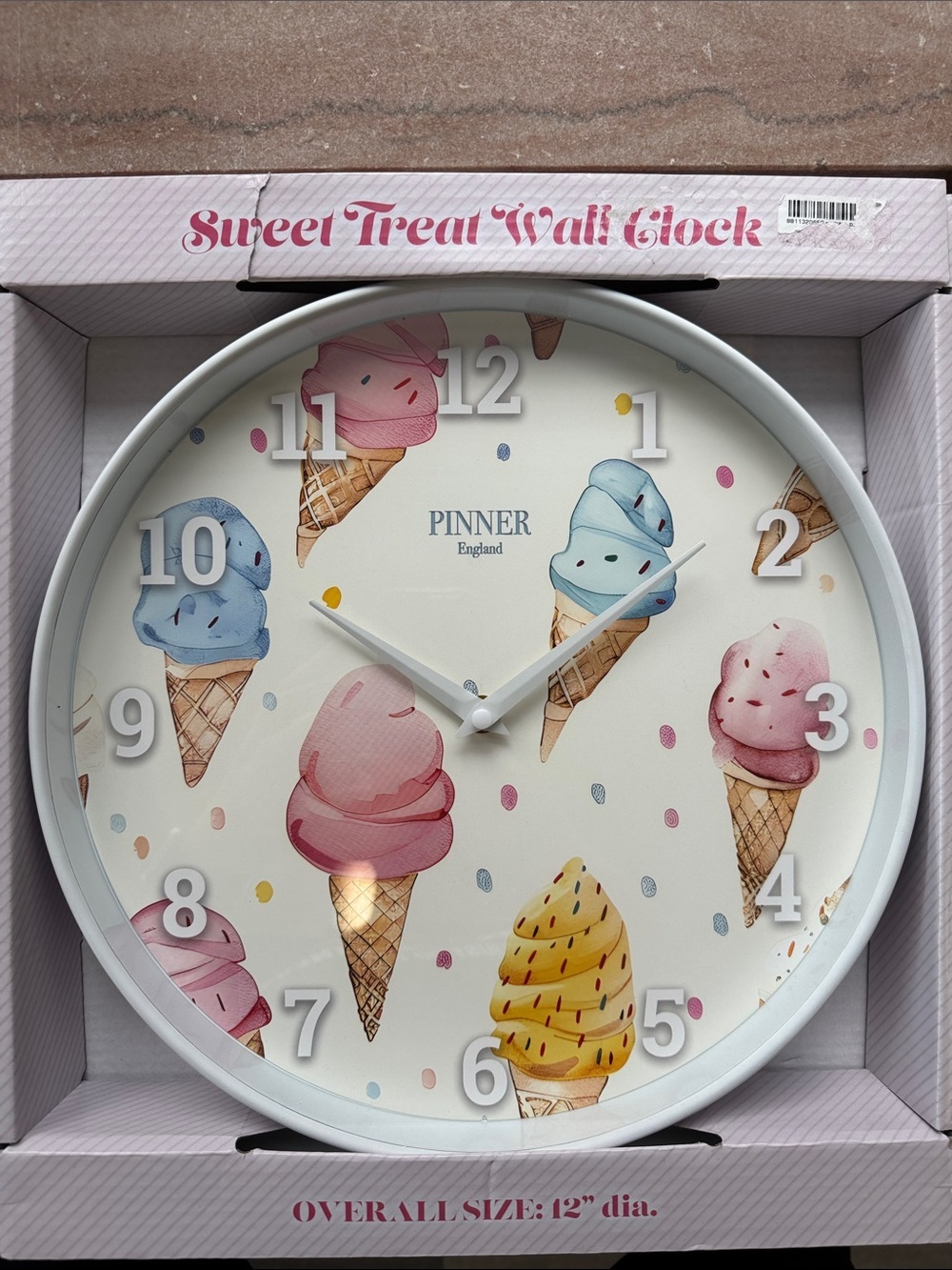 🆕🍦🕚Sweet Treat Ice Cream Wall Clock – 12”